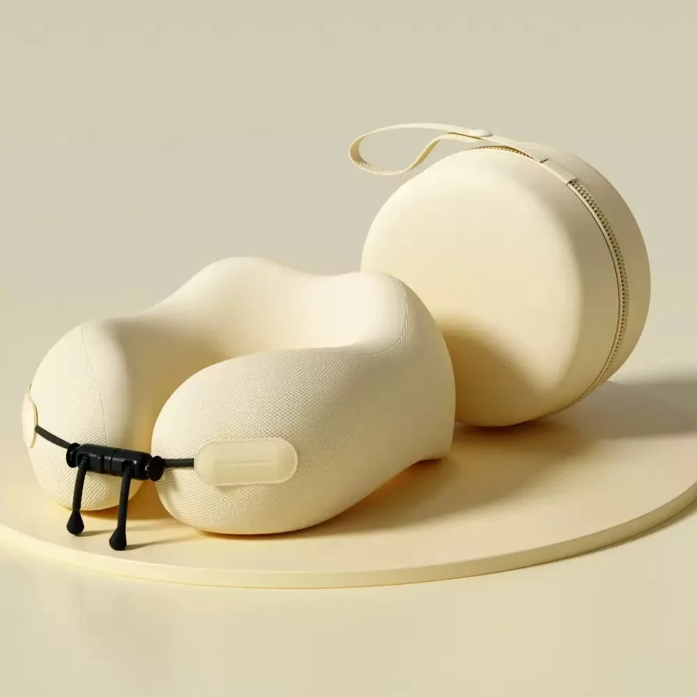 U-Shape Comfort Airplane Travel Pillow With Snap Button Coussin Travel Pillow U Shaped Travel Healthcare Memory Foam Neck Pillow