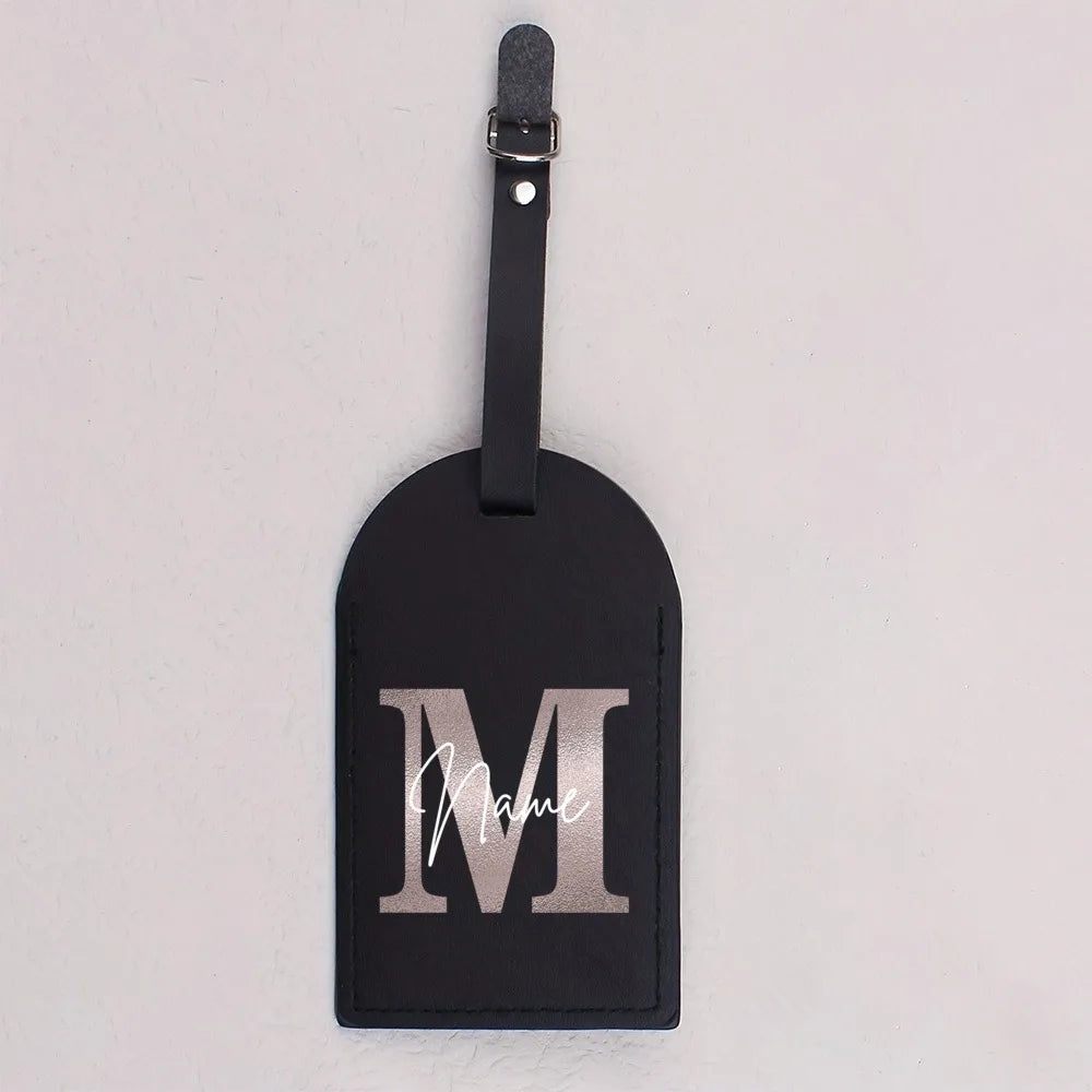 Personalised Monogram Luggage Tag PU Leather for Suitcase Baggage Handbag Tags Travel Bag Suitcase Label Tag Best Gift