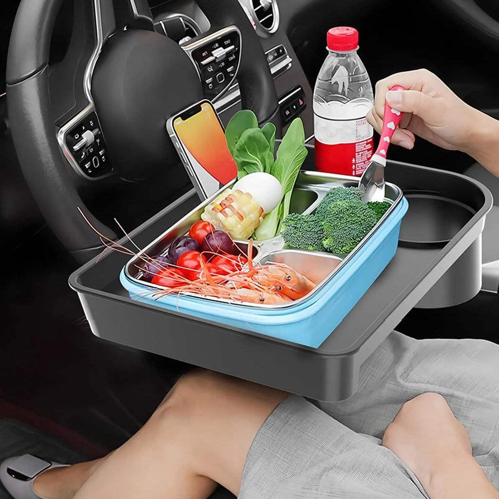 Car Cup Holder Expander Drink Holder with Food Table 360 Degree Adjustable Base Tray for Snack Rotatable Tray Bracket