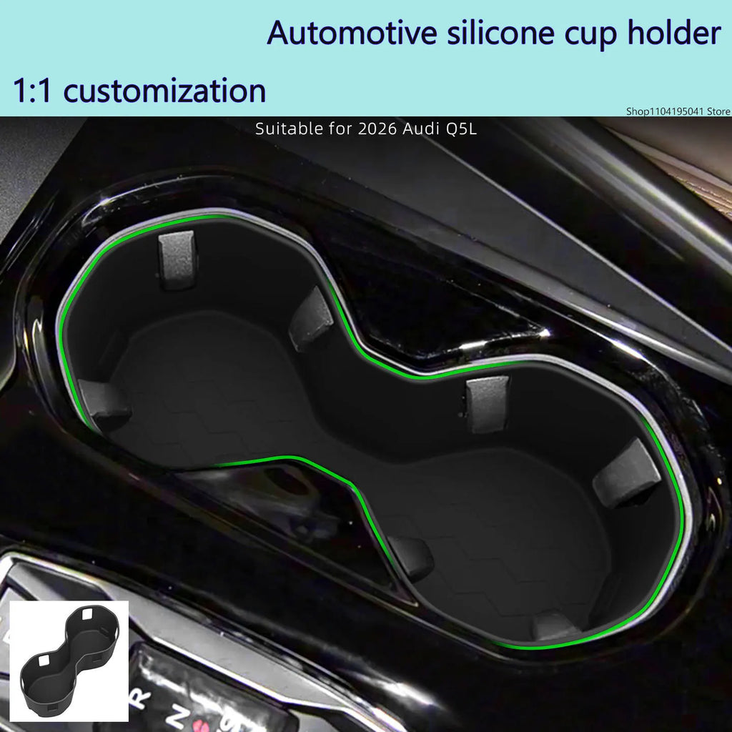 For 26 Audi Q5L central control water cup pads, silicone cup holders, decorative items, 2026 interior accessories, cup covers