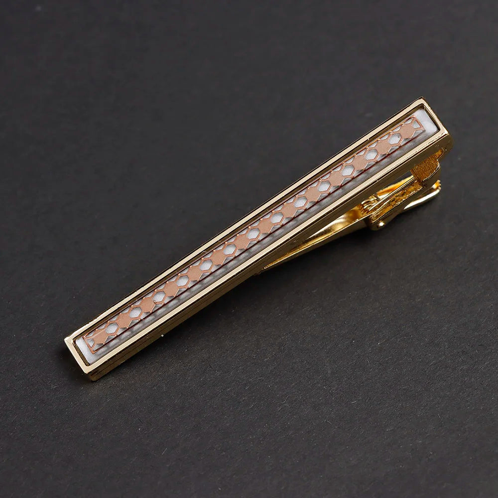 New High Quanlity Classic Golden Sliver 6cm Designer Metal Tie Clips Set Necktie Pin For Men Business Banquet Accessories Gift
