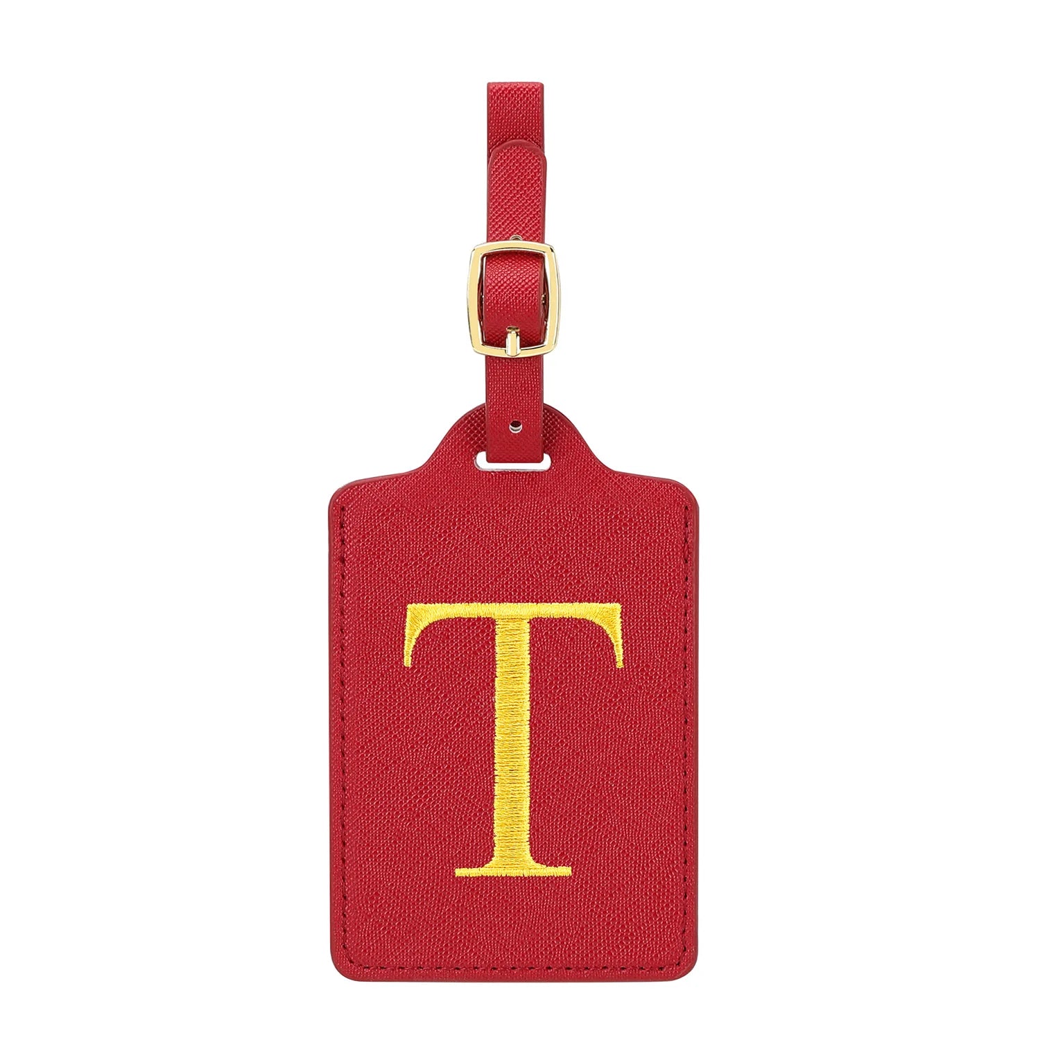 MIYIN 26 letters Luggage Tags for Suitcases PU Leather Privacy Protection Bag Tags Travel Accessories Essential, Energetic Red