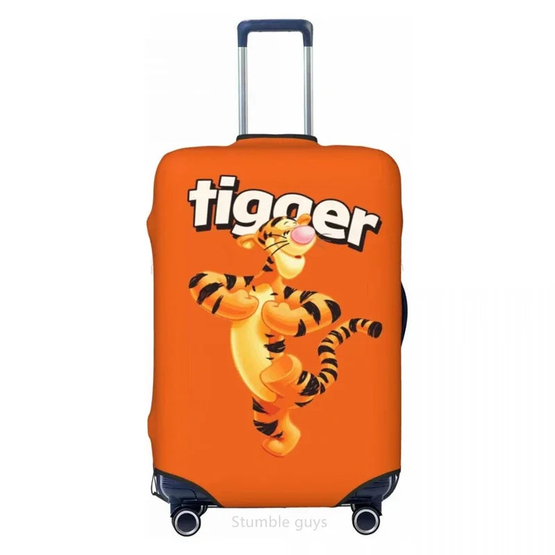 Premium Washable Luggage Cover Tiggers Design Elastic Fabric 18-32 Inch Suitcases Anti-Scratch Dustproof Travel Protective Cover