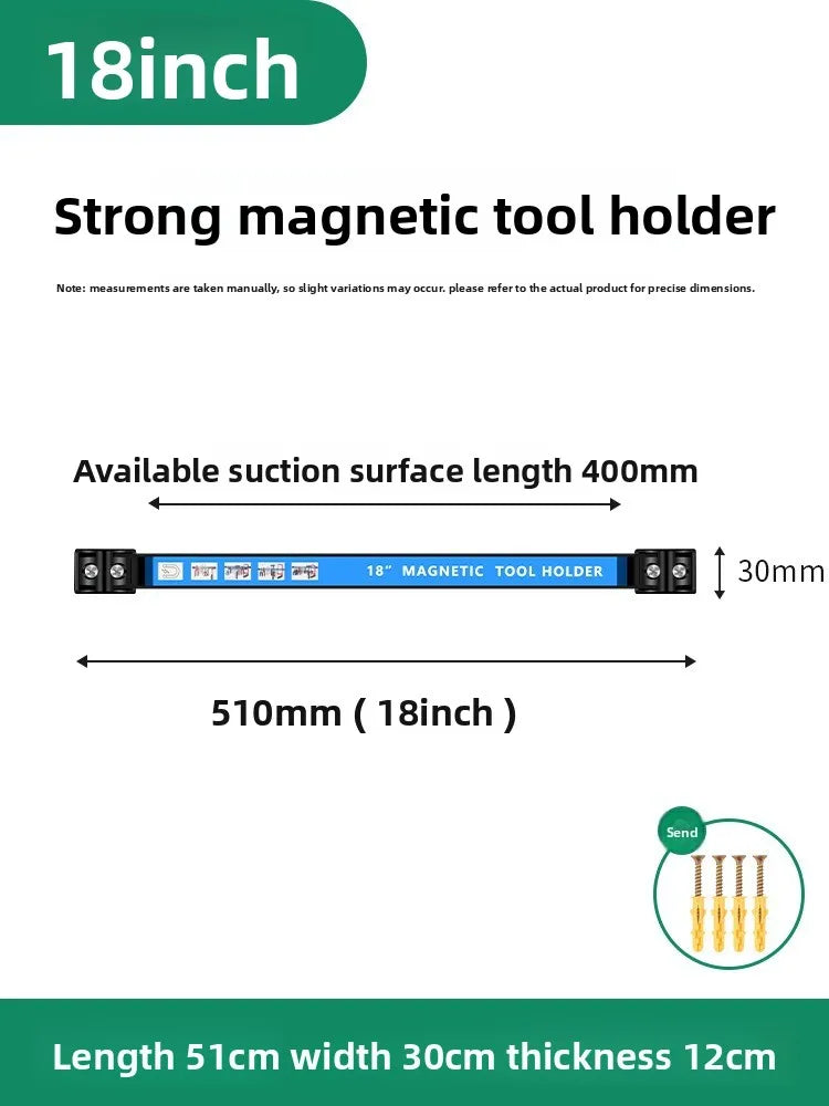 8/12/18/24 inch Magnetic Tool Holder Heavy Duty Tool Bar,Space Saving Metal Organizer Rack Tool for Workshop Garage Home