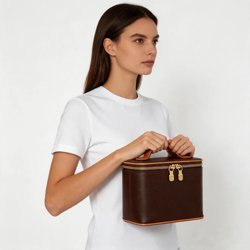 Premium PU Leather Top Handle Bag Ladies Office Work Tote Bag with Gold Hardware Luxe Designer Style