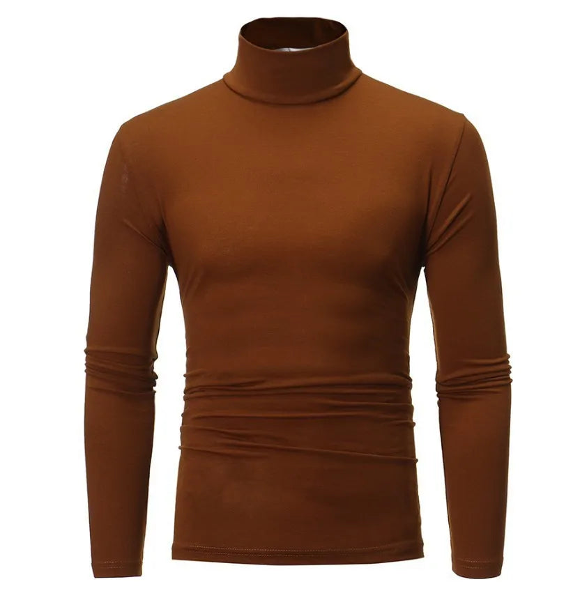 Thermal Underwear Tops Men Winter Clothes Thermal Shirt Autumn Men's Winter Tights High Neck Thin Slim Fit Long Sleeve T-shirt ﻿