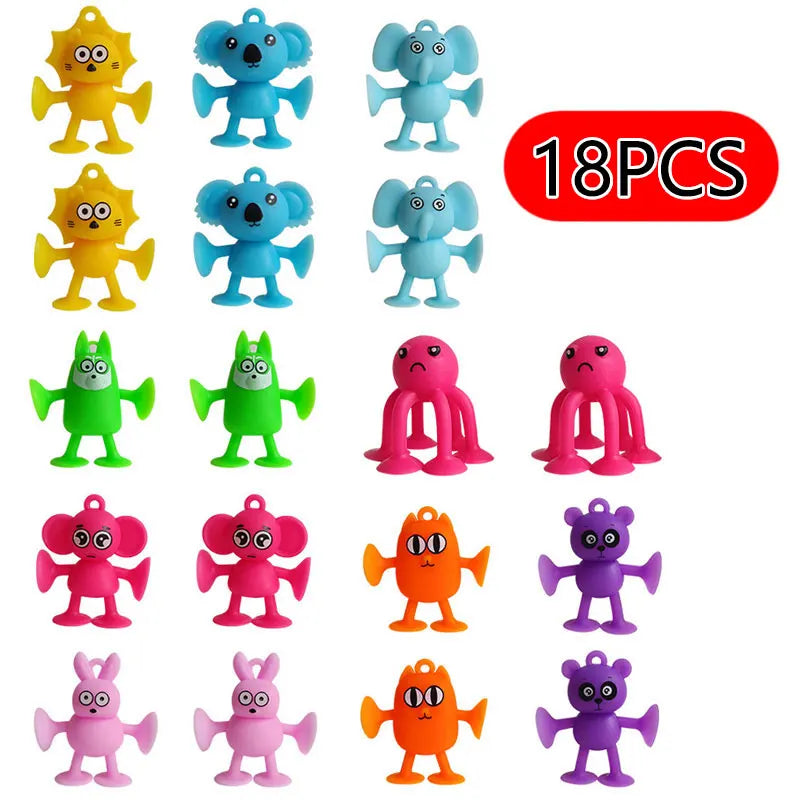 Montessori Animal Silicone Soft Building Blocks Children Toys DIY Suction Cup Assembly Construct Sensory Play Educational Toys