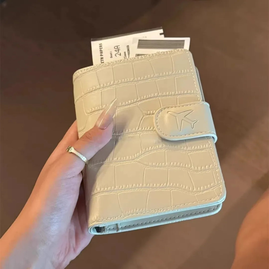 Slim Multifunctional Passport Holder Genuine Leather Travel Document Organizer Multiple Card Slots New