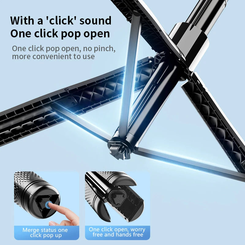 2.1m Scalable Selfie Stick with Tripod for Mobile Phone Action Camera Universal 1/4 Thread Handheld Stick with Bluetooth Shutter