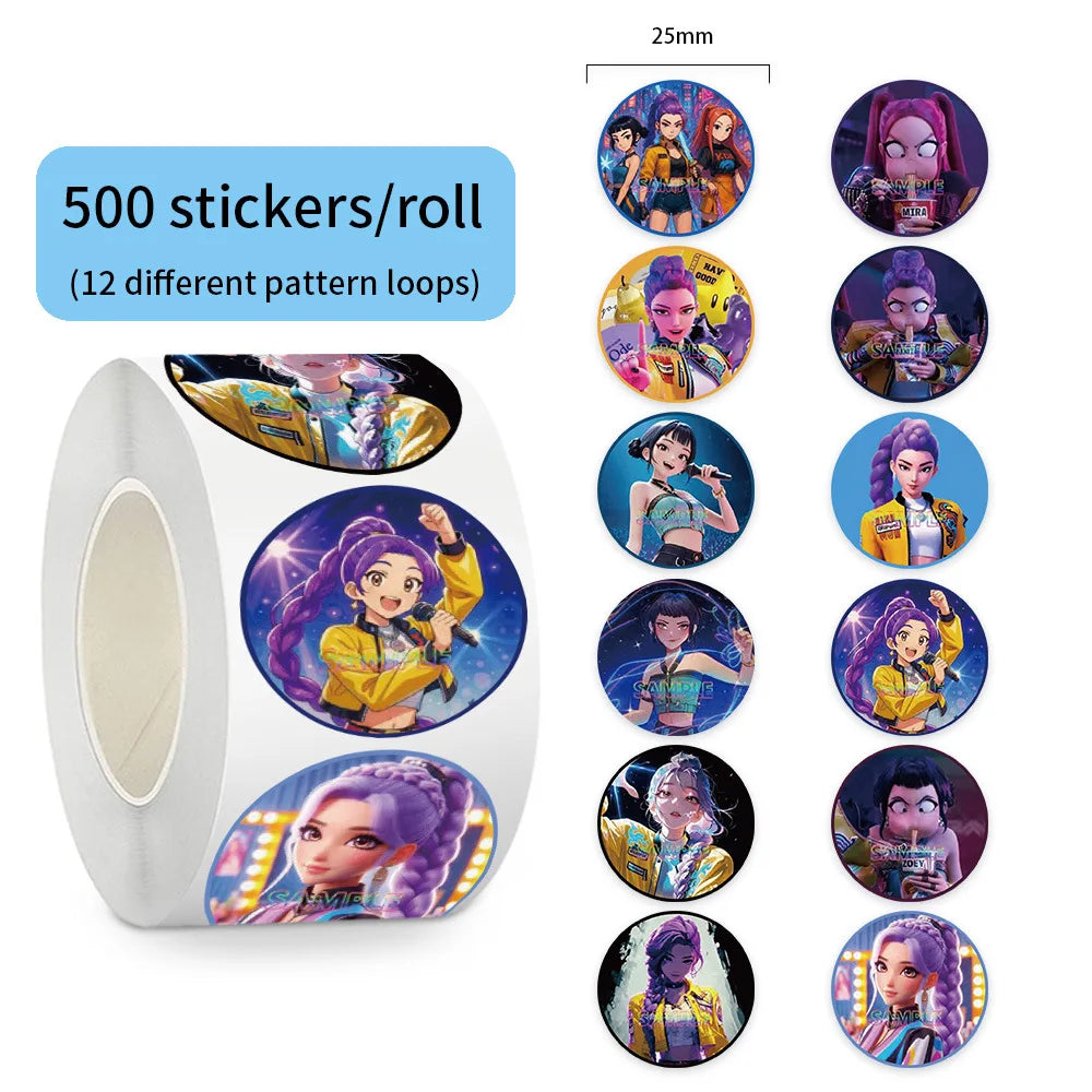 500Pcs/Roll Anime Lumi Mila Zoi Witch Hunter Stickers DIY Waterproof Decals for Scrapbook Phone Luggage Skateboard Laptop Decor