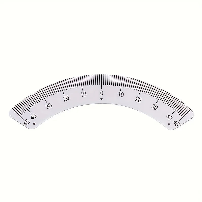 Stainless Steel Arc Angle Ruler, 0-45 Degree Double Scale Protractor, Portable Curved Measuring Gauge for Carpenter Woodworking