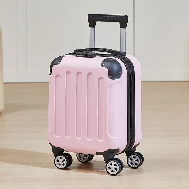 Fashionable Carry-On Luggage 14-inch Cabin-Size Suitcase Perfect for Short Trips Includes Cup Holder and Phone Holder Multi-Dire