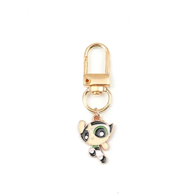 6pcs alloy drip oil cartoon girl keychain, suitable for bag hanging accessories, the best choice for gifts