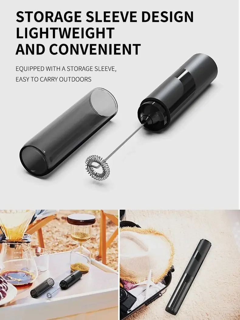 Handheld Egg Beater Froth Mixer Kitchen Stainless Steel Automatic Electric Coffee Milk Foaming Mixer Kitchen Whisk Tools