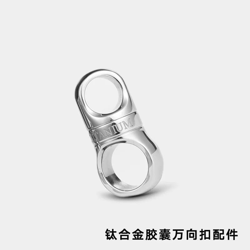 EDC Titanium Damascus Stainless Zirconium 360° Rotatable Keychain Buckle Keychain Car Pendant EDC Outdoor Tool
