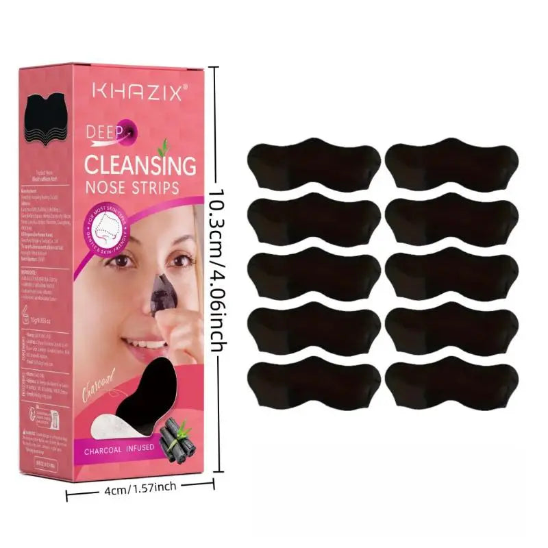 10/30Pcs Black Hydrocolloid Nose Strips Deep Cleansing Blackhead Remover Gentle Patches For Blackheads & Whiteheads