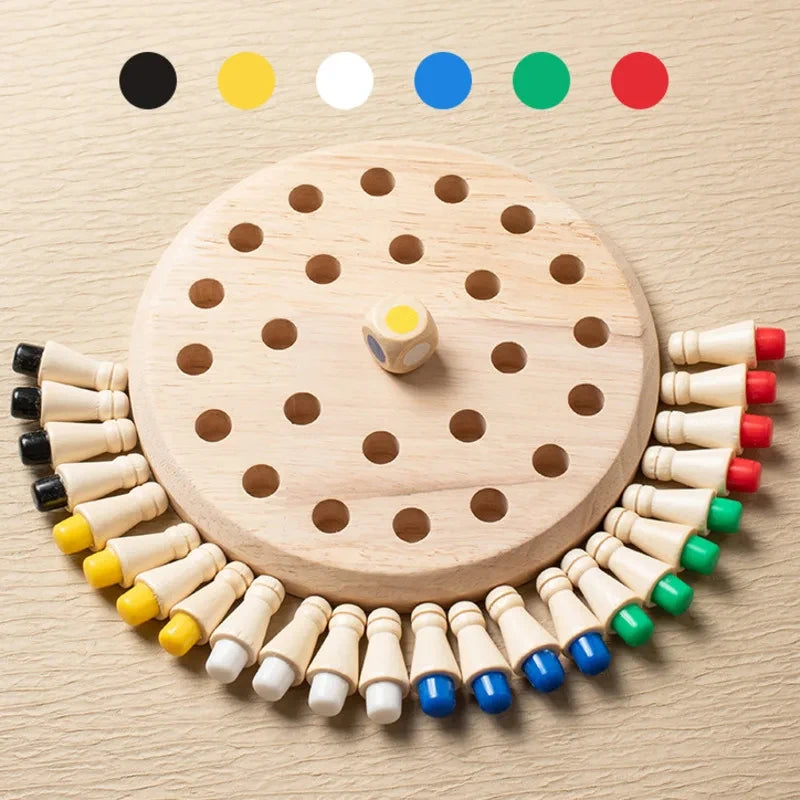 Wooden Chessboard Color Memory Chess Game Memory Concentration Training Wooden CHILDREN'S Early Education Educational Toys