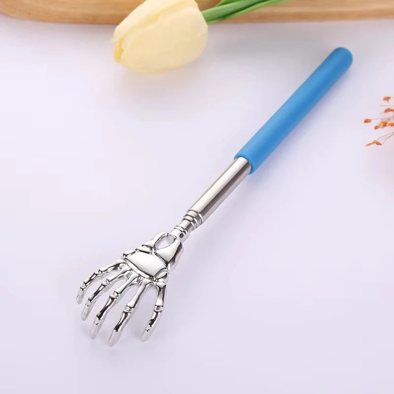 Adjustable Stainless Steel Back Scratcher with Retractable Claw for Portable and Convenient Massage and Tickle Relief