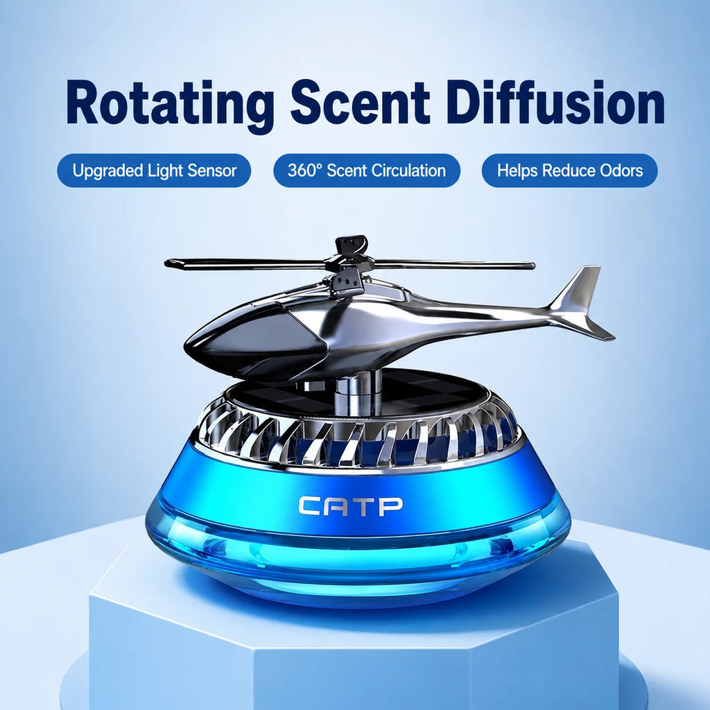 Solar-powered Car Air Freshener Helicopter-style Car Perfume Car Fragrance Odor Remover Long-lasting Light Scent
