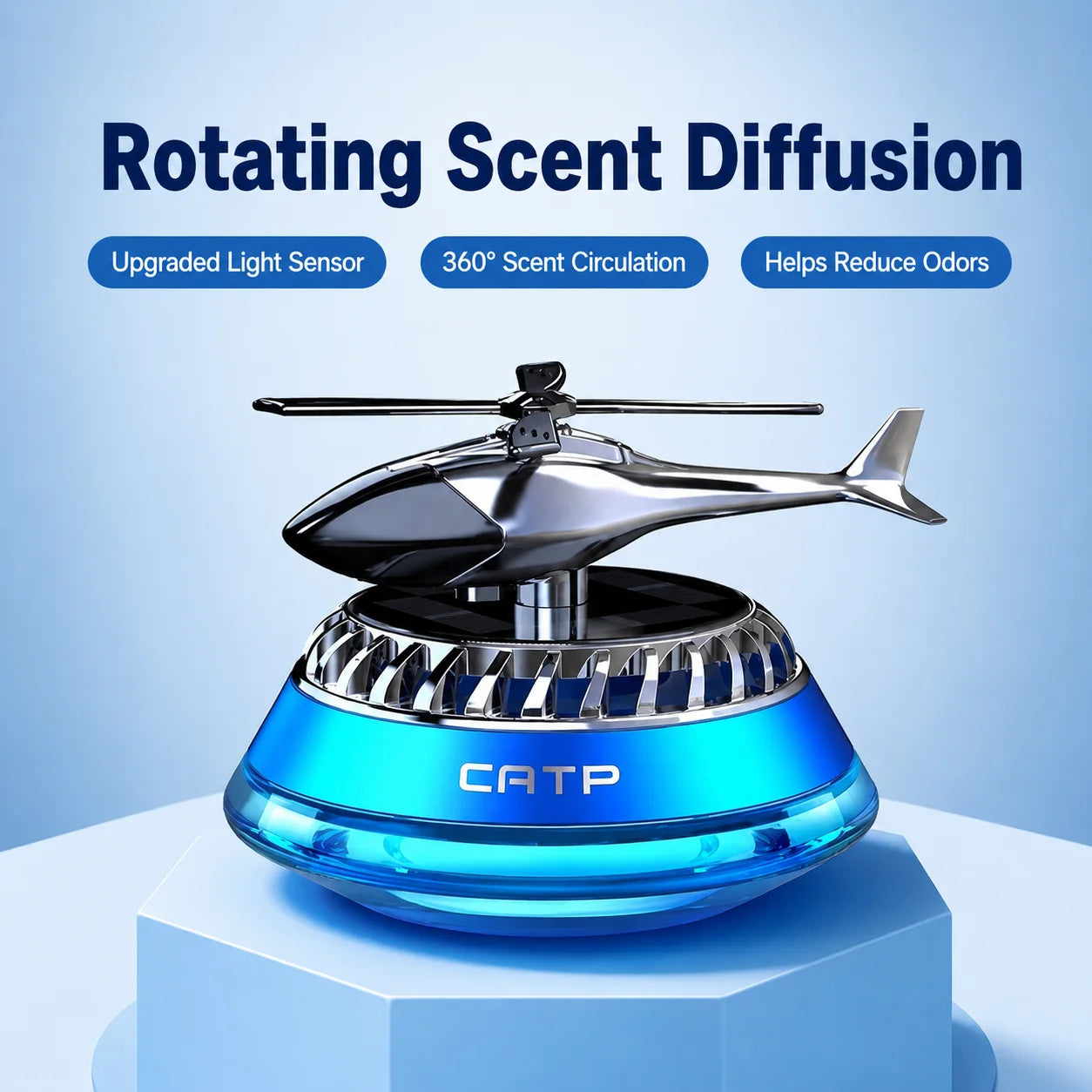 Solar-powered Car Air Freshener Helicopter-style Car Perfume Car Fragrance Odor Remover Long-lasting Light Scent