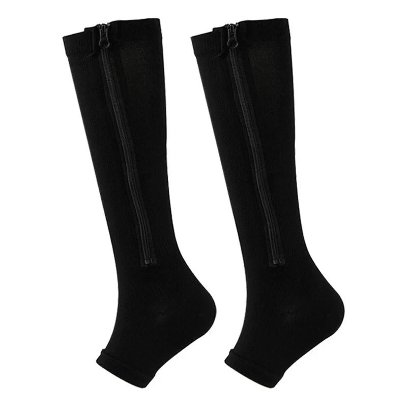 Zipper Compression Socks Medical Varicose Diabetes Swelling Sports Socks Men's Outdoor Running Cycling Glof Women's Stockings