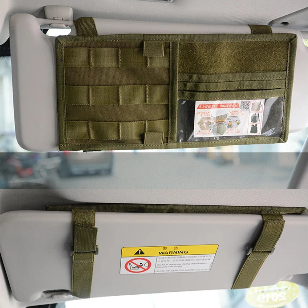 1PC Car Sun Visor Organizer Universal Car Sunshade Storage Clip for Car Accessories Storage Holder Molle Hunting Gears Bags