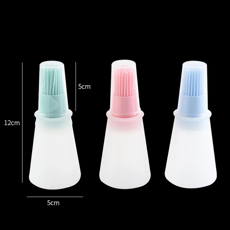 Silicone Oiler with Brush Seasoning Seasoning Sauce Brush with Scale oil Bottle BBQ Kitchenware Gadgets Grilling Frying Tools