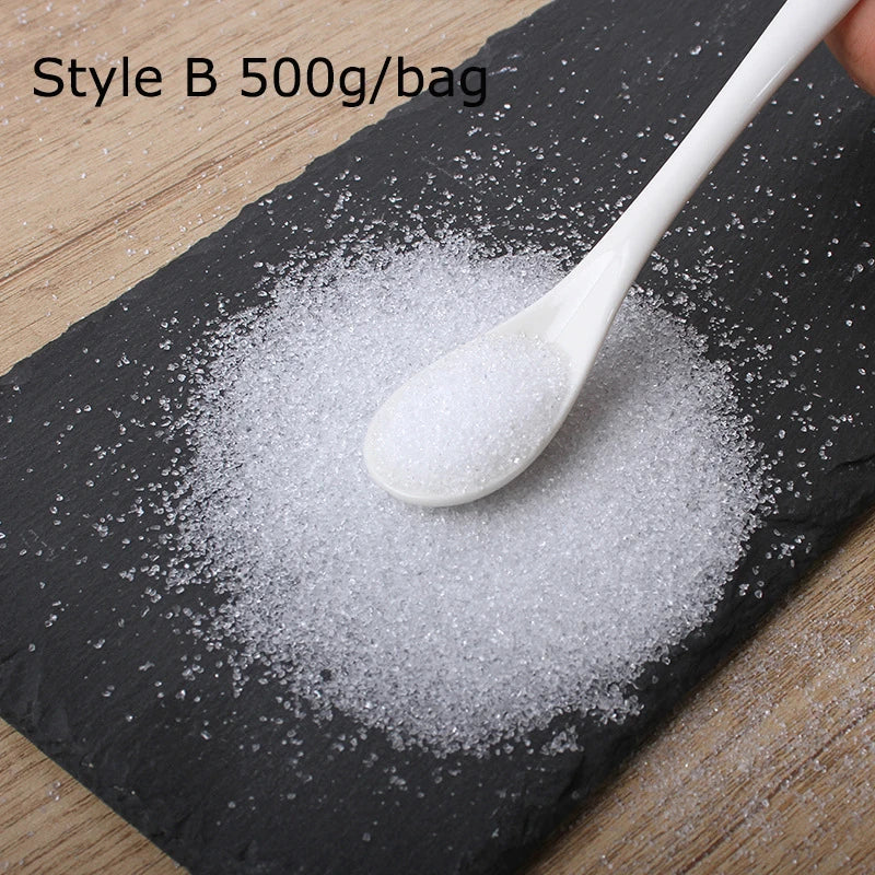 500g/Bag Simulation White Sugar Artificial Sugar Granulated for DIY Bakery Fake Cake Dessert Model Crafts Making Props Fake Food