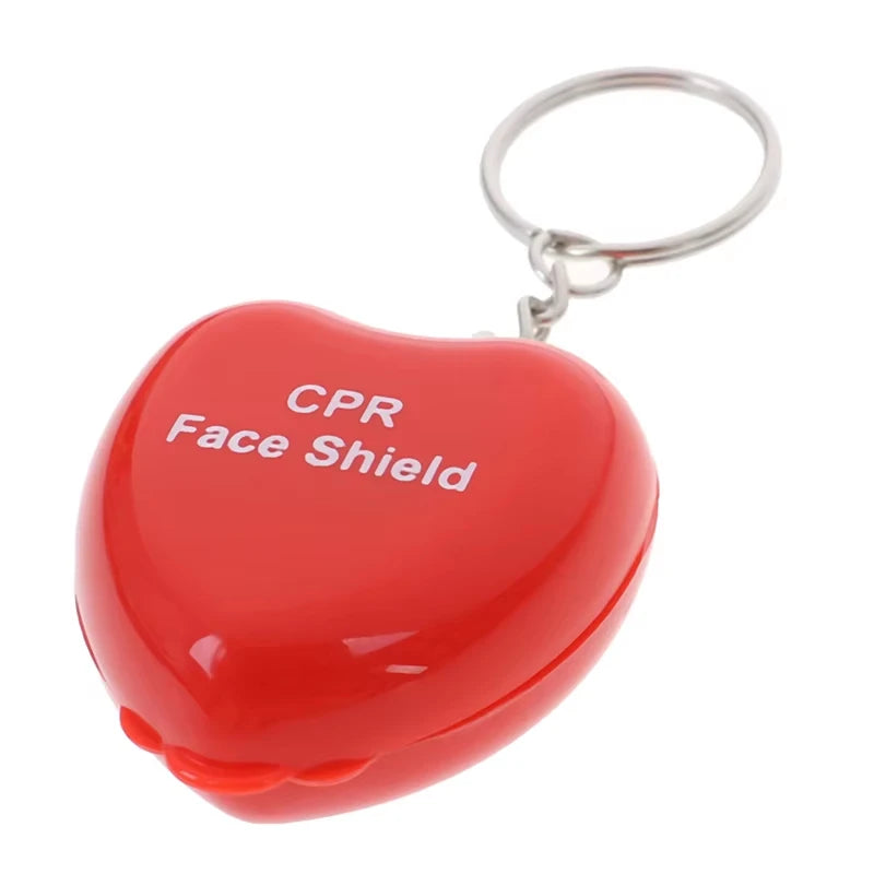 Mini Protect CPR Mask Mouth KeyChain Rescue In Heart Box Face Mask First Aid For Outdoor Camping Hiking