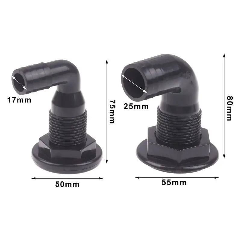(HB05)90 Degree Marine Drainage Outlet Yacht Bilge Drainage Outlet Deck Drain Hose Pipe Elbow Bilge Pump Drain Thru Hull Fitting