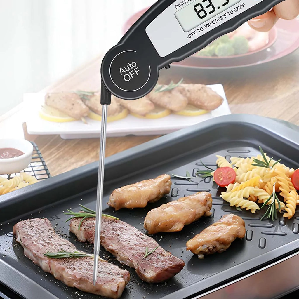 Kitchen Food Thermometer Foldable Digital Display BBQ Thermometer High-Precision Instant-Read LCD Probe Grilling Kitchen Tools