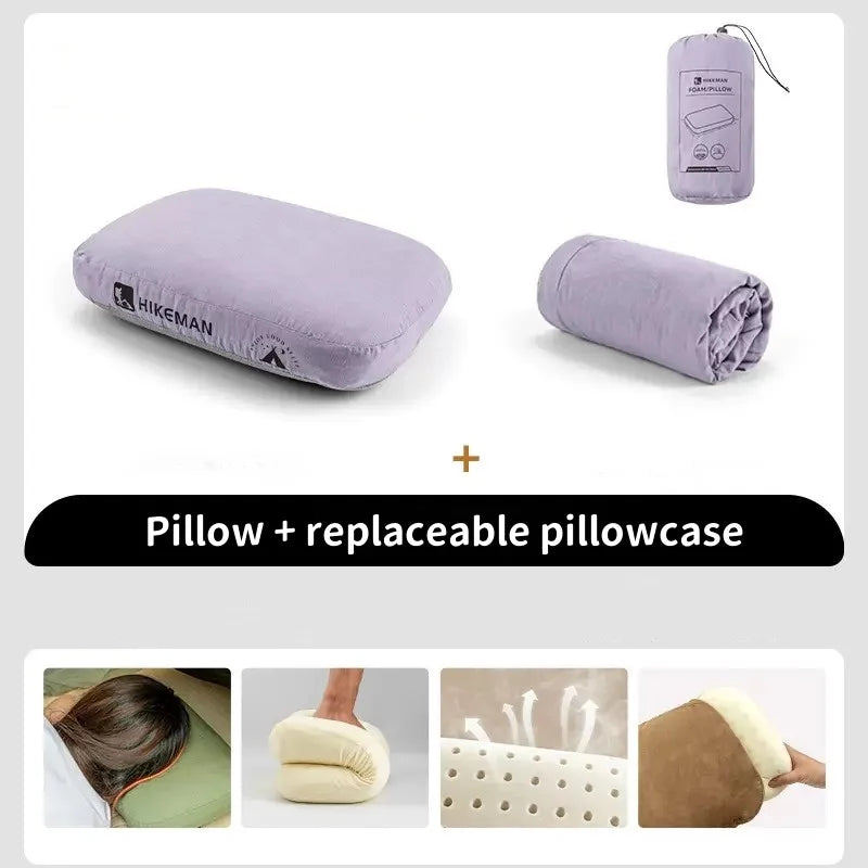 Outdoor Camping Pillow Memory Foam Travel Cervical Pillow Portable Lunch Break Pillow Slow Rebound Memory Pillow