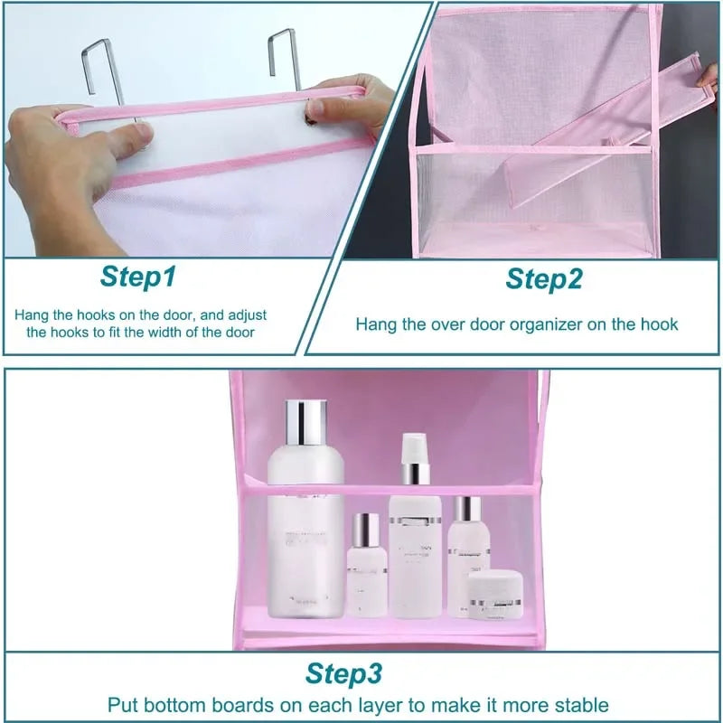 4Layer Storage Bag Foldable Hanging Organizers for Bathroom Behind Door Snacks Toys Clothes Storage Accessories Closet Organizer