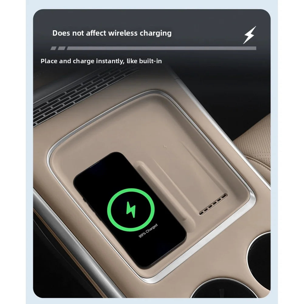 Car Center Console Wireless Charger Silicone Pad Anti Slip For XPeng For G9 2025 2026 Automotive Interior Accessories