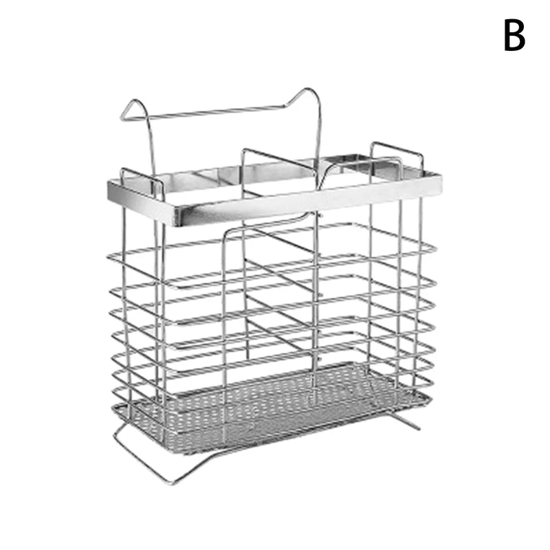 Suspension Type Household Stainless Steel Kitchen Cutlery Holder Drainer For Chopstick Forks Spoons Storage Organizer Ware Racks