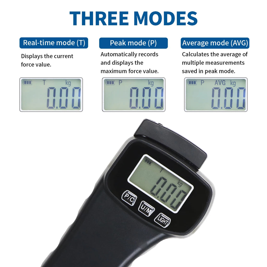 SHANHR Digital Tenision Meter Force Gauge Push Pull Gauge Portable Force Meter with Units KG/LB, Storage Case, Auto Backlit LCD