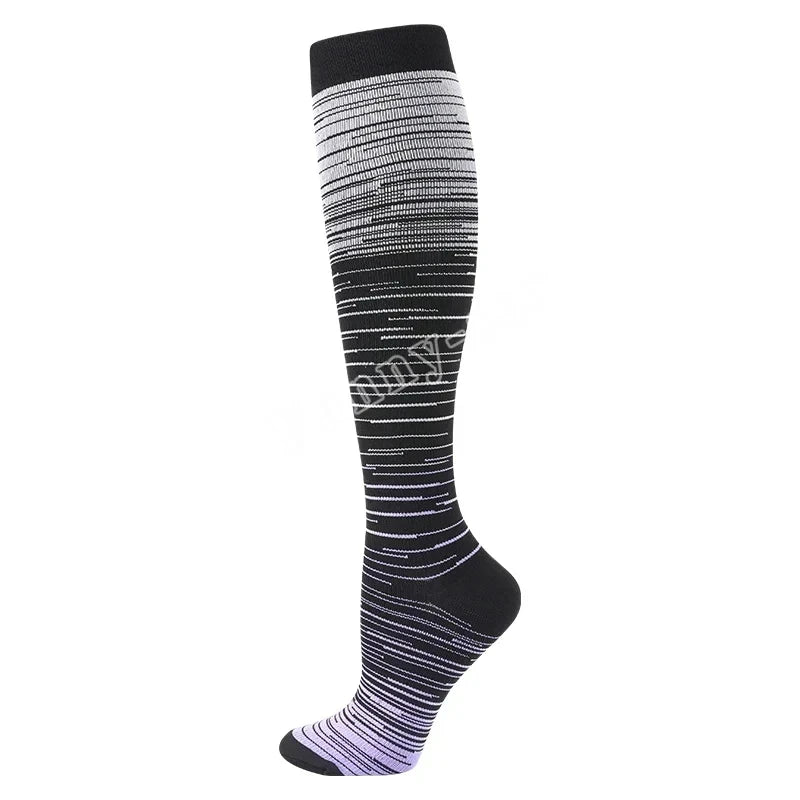 Running Compression Socks Football Hiking Golf Gym 20-30mmhg Gradual Change Nylon Sports Socks Diabetes Pregnancy Varicose Veins