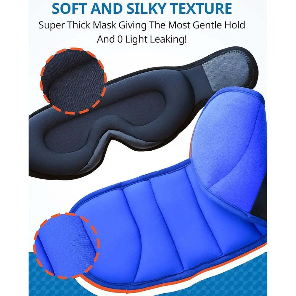 3D Contoured Travel Pillow 100% Blackout Zero Eye Pressure Sleeping Mask Soft Adjustable Travel Accessories Airplane