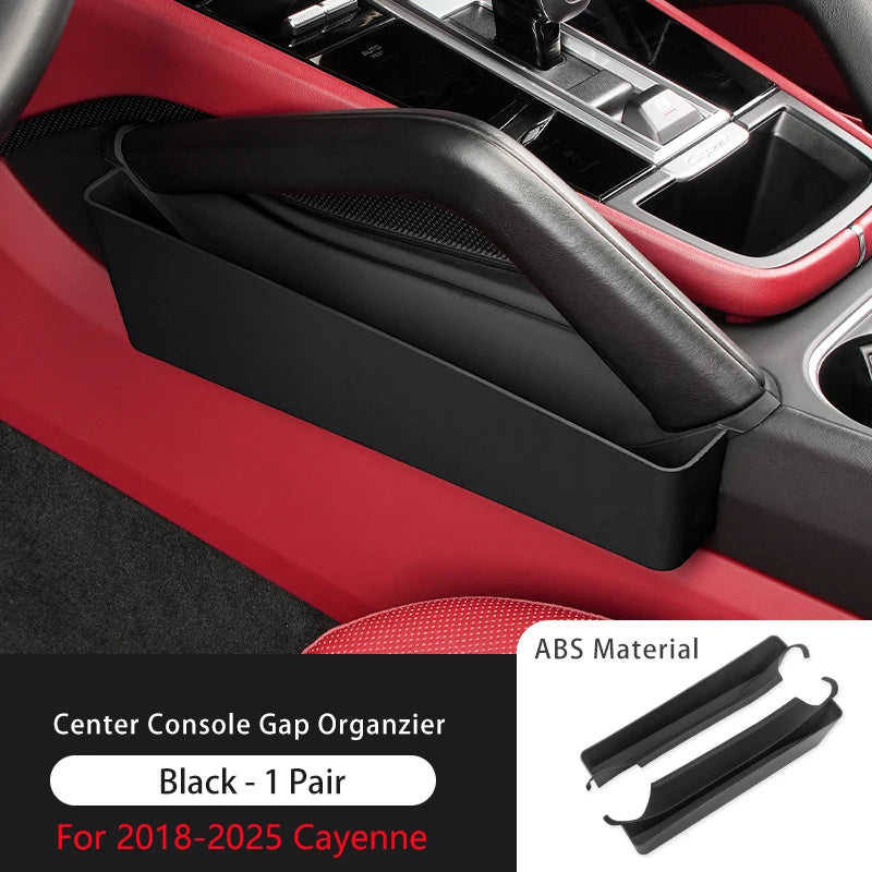 2PCS Center Console Storage Box For Porsche Cayenne 2018-2025 Car Central Control Gap Phone Key Holder Organizer Accessoriess