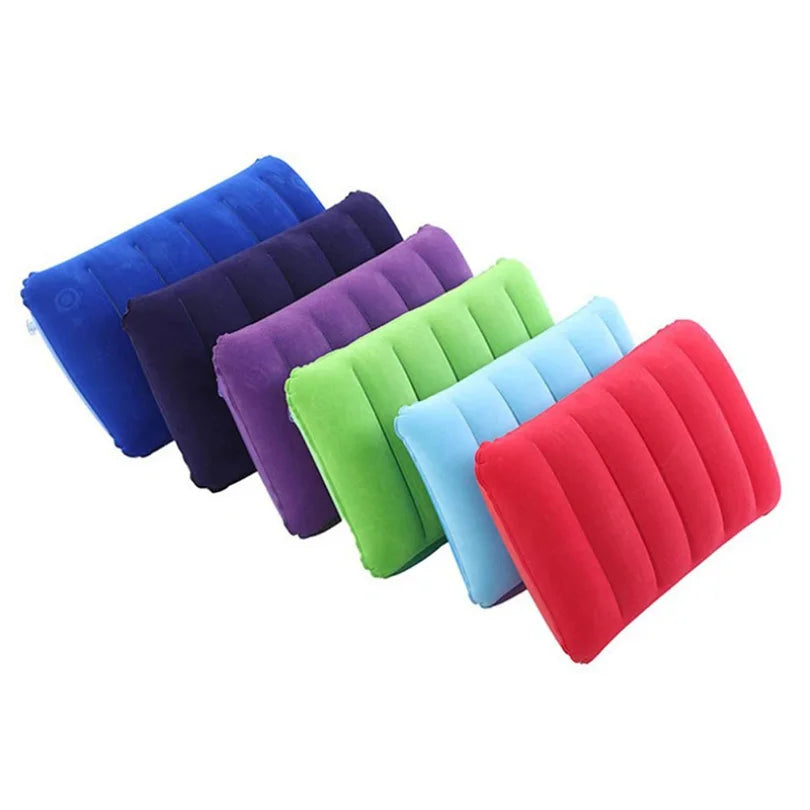 Flocking Inflatable Portable Neck Pillow That Can Be Stored And Self Filled Suitable For Outdoor Travel Business Trips camping