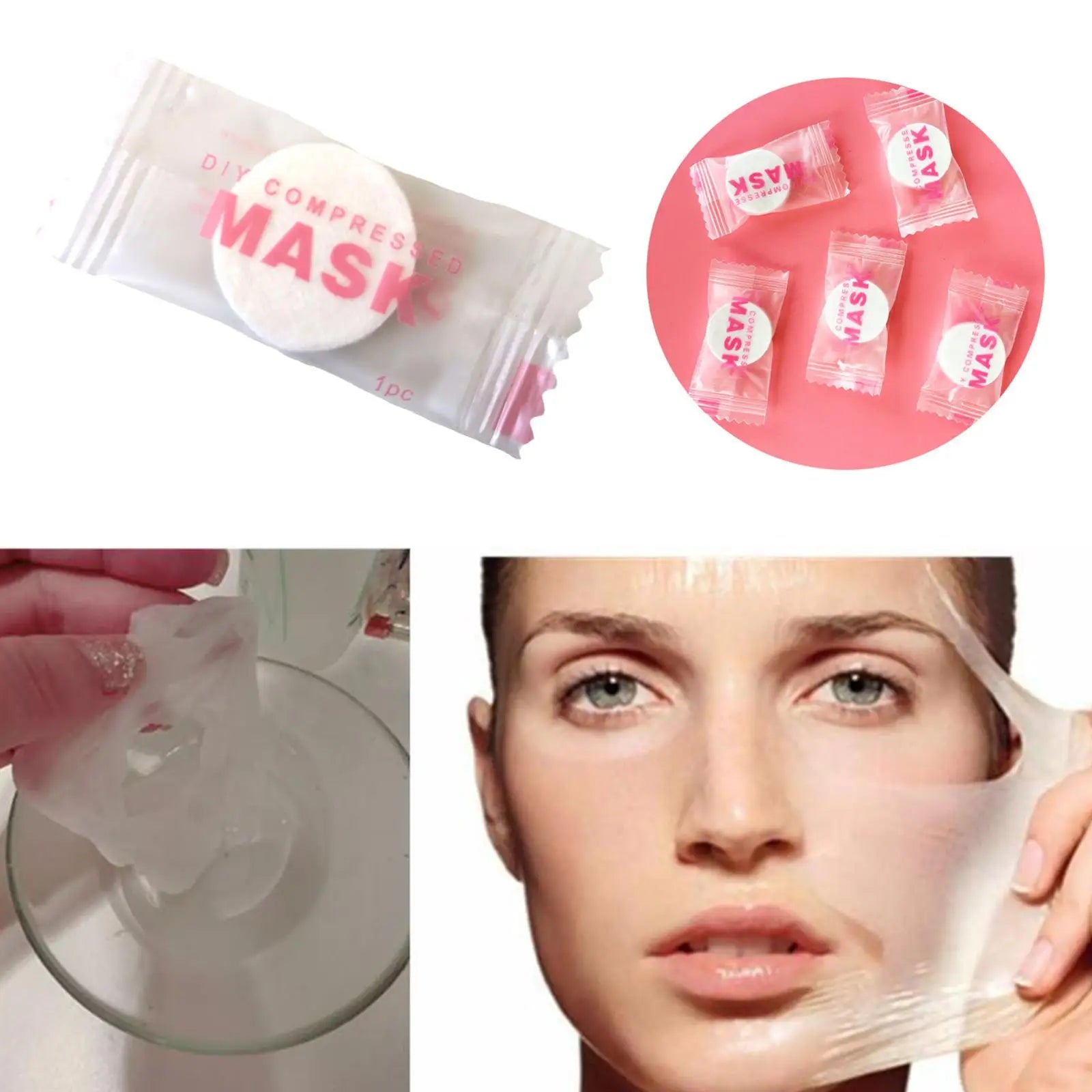 100/50pcs Disposable Compressed Facial Mask Portable Travel Non-woven Face Mask Skin Care Cotton Wrapped Masks Paper
