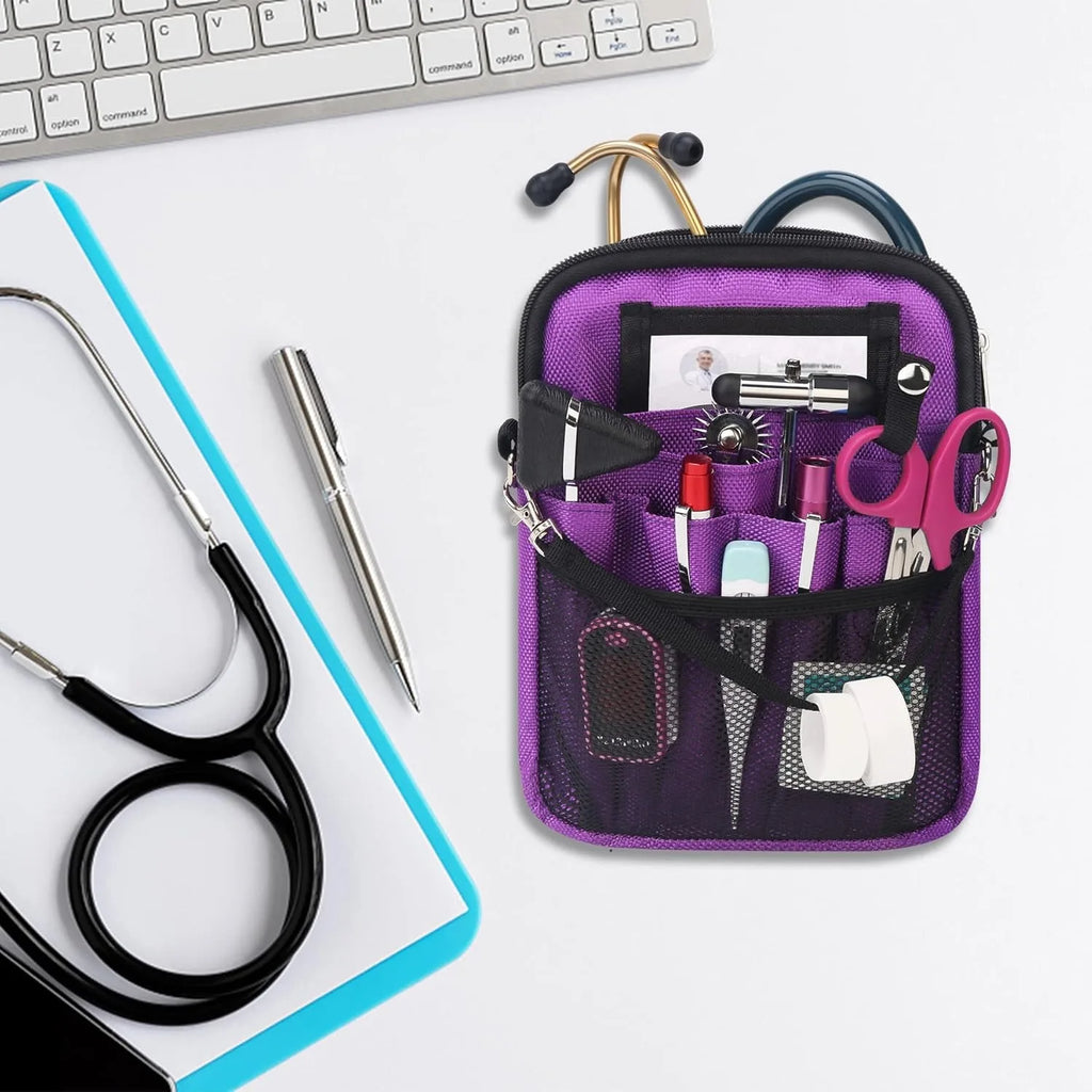 Oxford Fabric Nurse Crossbody Bag Portable Medical Waist Pack for Doctors Multi-Pocket Healthcare Organizer