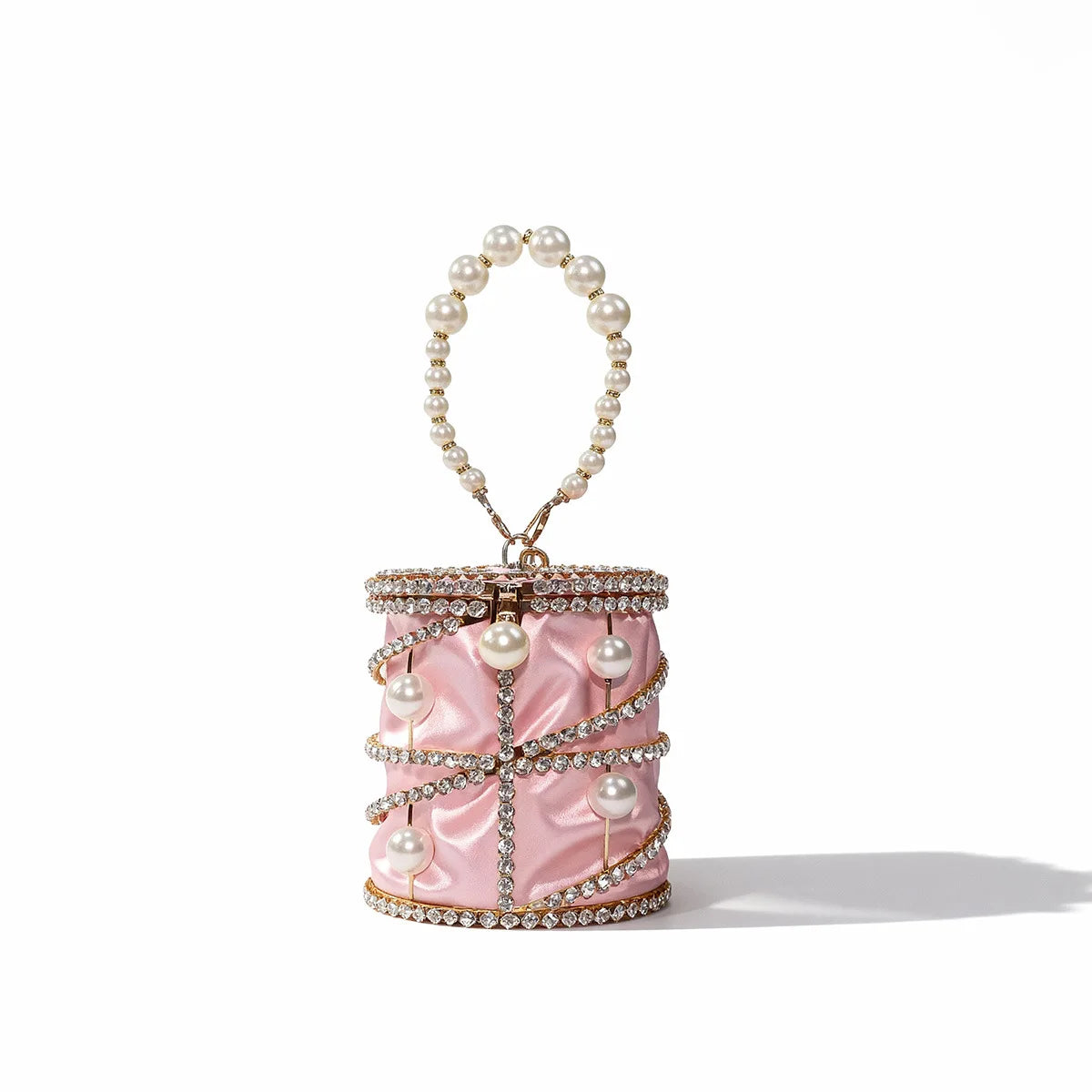 2026 Women's Pearl Bird Cage Bag Hollow Banquet Bag Shiny Light Luxury Dinner Clutch Bag