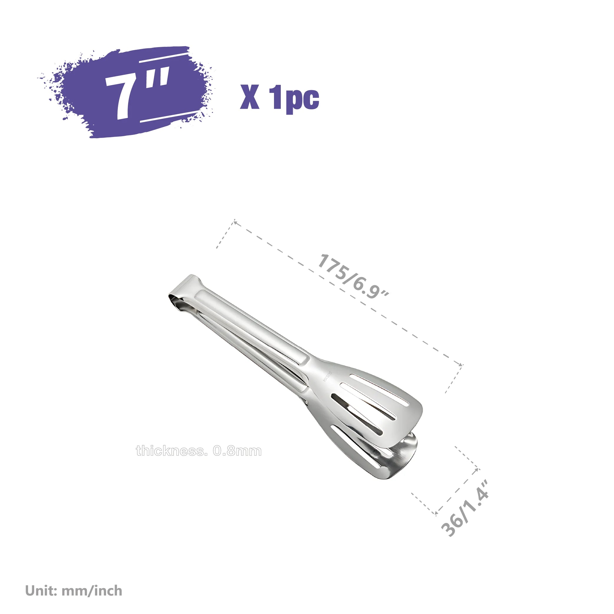 VIMACO® High Quality Stainless Steel 304 18/8 Food Tong Small Serving Utensils for Cooking Entertain Salad Barbecue Buffet Toast