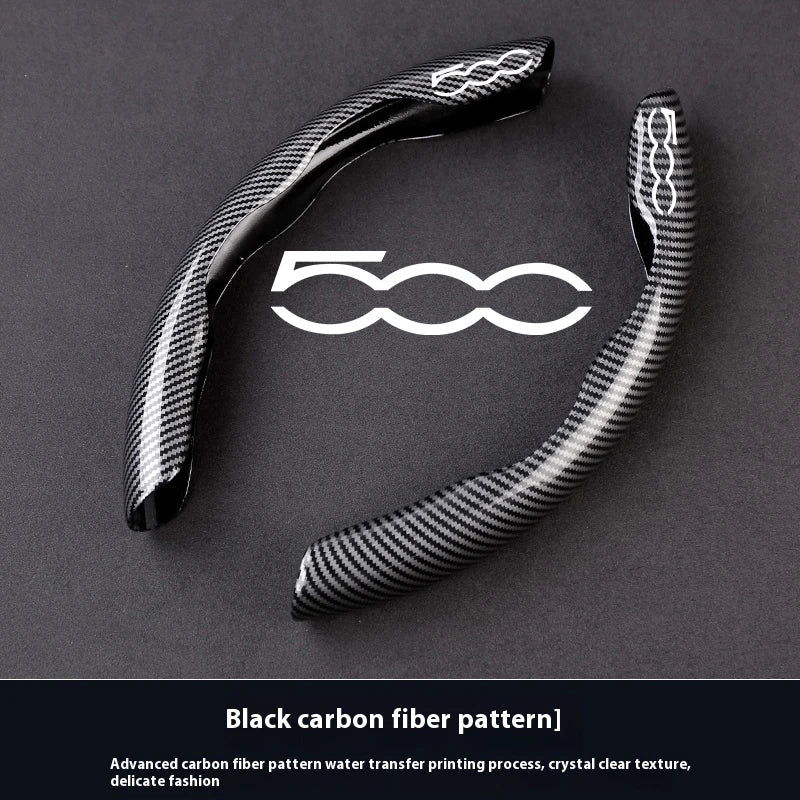 Car Carbon Fiber Texture Steering Wheel Cover For Fiat 500 500c 500l 500e 500x Bravo Punto Panda Ducato Tipo Toro Siena Stilo