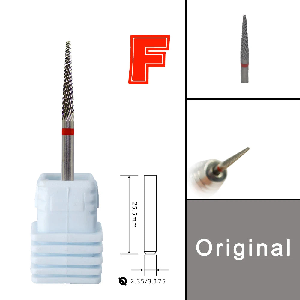 RolinStar Dental&Nail 9 type with Spiral Cut powder Carbide Burr nail drill bit cuticle clean
