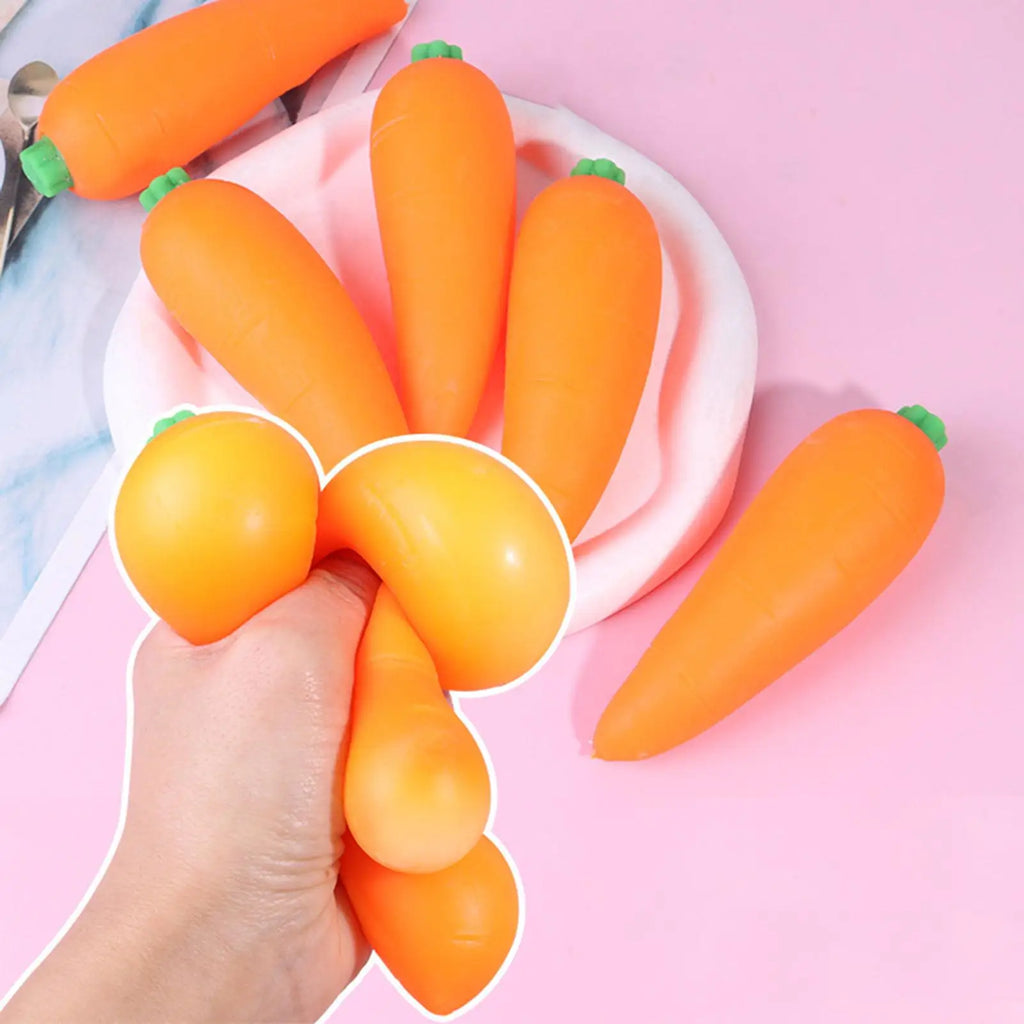 Carrot Squeeze Toy Giant Slow Rising Vegetable Stress Ball Sensory Fidget Toy Calming Novelty Home School Travel Relief