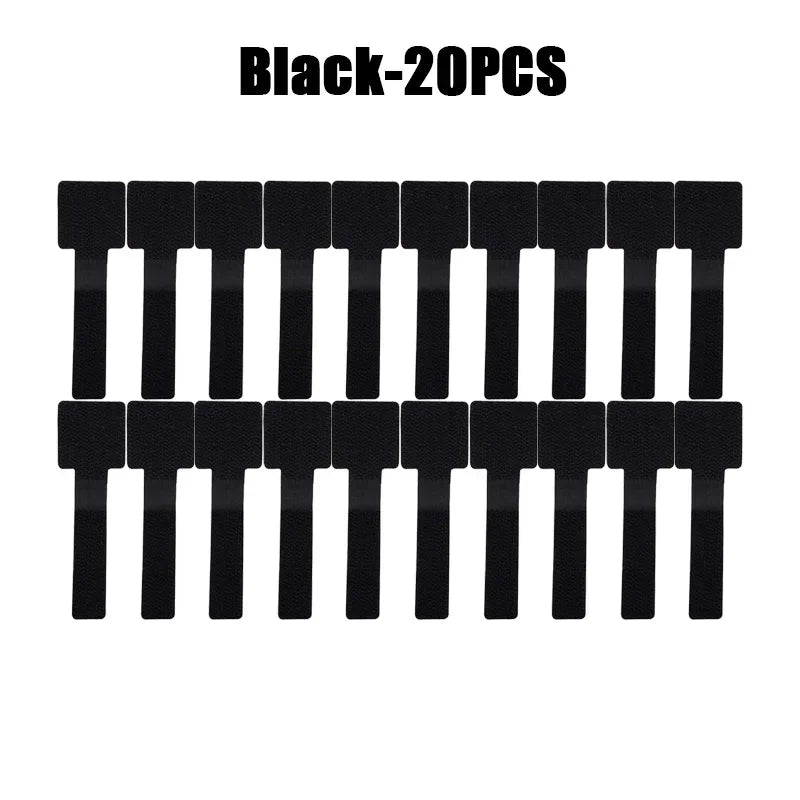 10-100Pcs Reusable Cable Tie Velcro Ties Self-Adhesive Power Cord Cable Holder Adjustable Cord Storage Desktop Organiser Manager