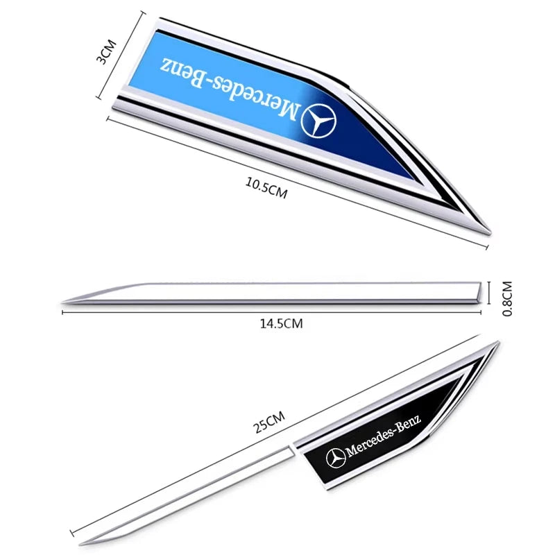 2Pcs Metal Car Stickers Badge For Mercedes Benz MB AMG W204 W205 W203 W211 W212 W213 W201 W210 W124 W169 Auto Fender Side Decals