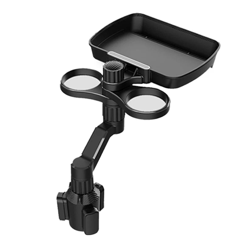 BLALION Car Dual Cup Holder Expander Adjustable for 360° Rotating Multifunctional Auto Seat Cup Holder Snack Tray Drink Holder